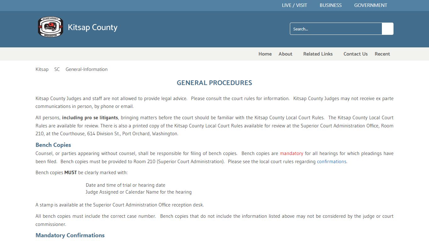 GENERAL PROCEDURES - Kitsap County Home